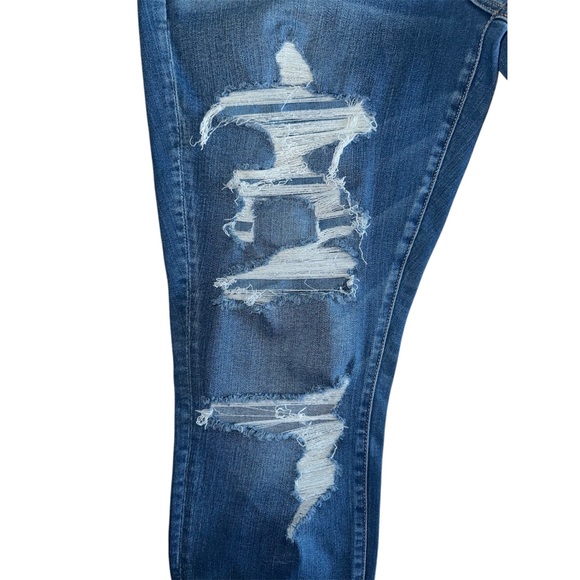 American Eagle Women’s Stretchy High Rise Ripped Distressed Skinny Jegging Jean - Picture 12 of 16
